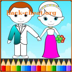 Bride and Groom Wedding Coloring Pages 2 icon