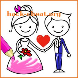 Bride And Groom Wedding Coloring Pages Game icon