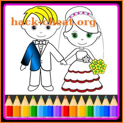 Bride and Groom Wedding Coloring Pages icon