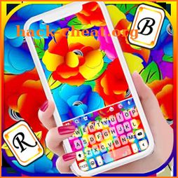 Bright Color Flowers Keyboard Background icon