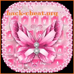 Bright Pink Diamond Butterfly Keyboard icon