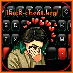 Broken Heart Girl Keyboard Background icon