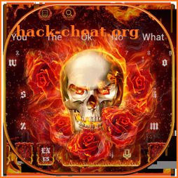 Burning Fire Rose Skull Keyboard Theme icon