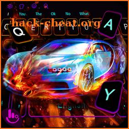 Burning Sports Car Keyboard Theme icon
