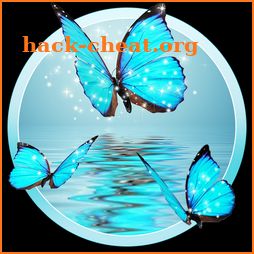 Butterfly Blue Gleam 3D Live Lock Screen Wallpaper icon