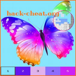 Butterfly Color By Number, butterfly coloring . icon