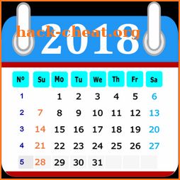 Calendar in English 2018 Free icon