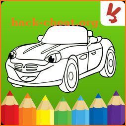 Cars coloring book for kids icon