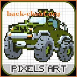 Cars Pixel Art - Number Coloring icon