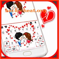 Cartoon Couple Hearts Keyboard Theme icon