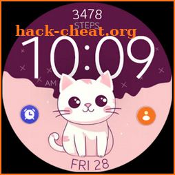 Cat digital cute watch face icon