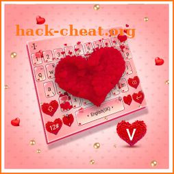 Catchy Red Hearts Keyboard Theme icon