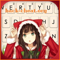 Christmas Cat Girl Keyboard Background icon