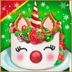 Christmas Unicorn Cake - Sweet Desserts Food icon