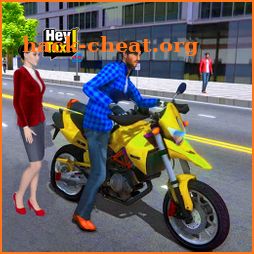 City Taxi Bike Driving 3D icon