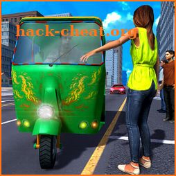 City Tuk Tuk Rickshaw Passenger Driving icon