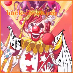 Clown Coloring Book - color by number paint games icon