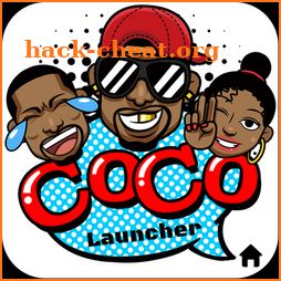 CoCo Launcher - Black Emoji, 3D Theme icon