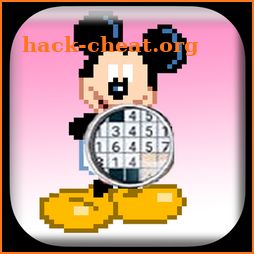 Color by number Mickey Mouse Pixel art icon