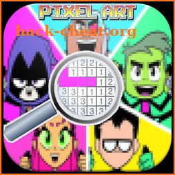 Color By Number Teen Titans Go Pixel Art Games icon