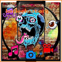 Color Devil Skull Graffiti Theme icon