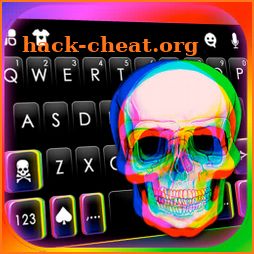 Color Glitch Skull Keyboard Background icon