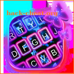 Color Neon Butterfly Keyboard Theme icon