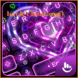 Colorful 3D Neon Heart Keyboard Theme icon