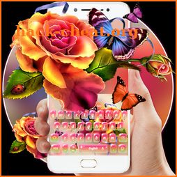 Colorful Bright Rose Butterfly Keyboard icon
