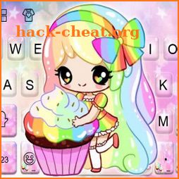 Colorful Cupcake Girl Keyboard Theme icon