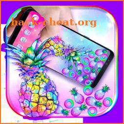 Colorful Galaxy Glitter Pineapple Theme icon