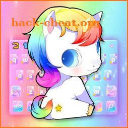 Colorful Glitter Galaxy Unicorn Keyboard Theme icon