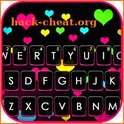 Colorful Love Hearts Keyboard Background icon