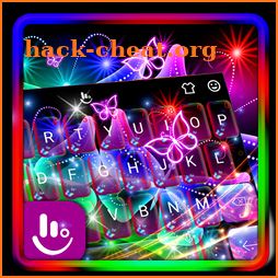 Colorful Neon Butterfly Keyboard Theme icon