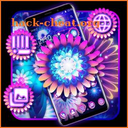 Colorful Neon Flowers Theme icon