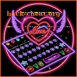 Colorful Neon Sparkling Heart Keyboard icon