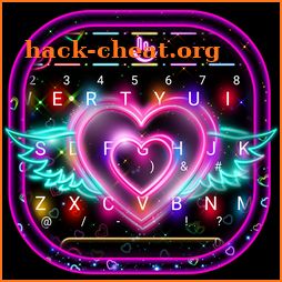 Colorful Neon Sparkling Heart Keyboard Theme icon