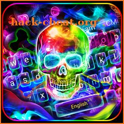 Colorful Smokey Neon Skull Cool icon