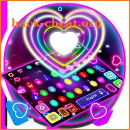 Colorful Sparkle Neon Heart Keyboard icon