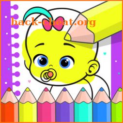 Coloring babies for kids - Cute baby drawing book icon