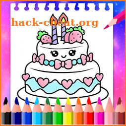 Coloring Birthday Cake icon