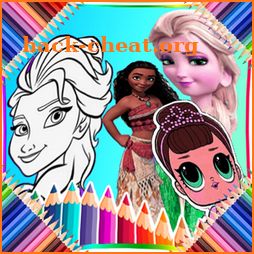 coloring book for any princess - coloring princess icon