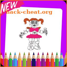 Coloring book for circus baby icon