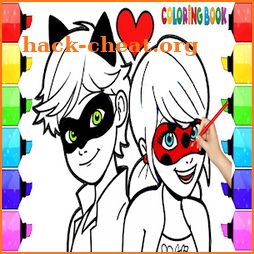 coloring book miraculous ladybug and cat noir icon