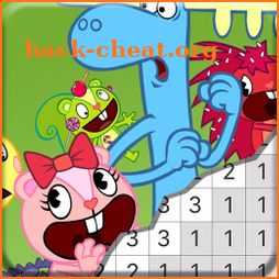 Coloring By Number For Happy Tree Friends Pixel icon