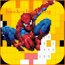 coloring by number superheroes sandbox icon