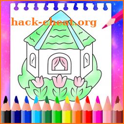 Coloring Cartoon Dollhouse icon