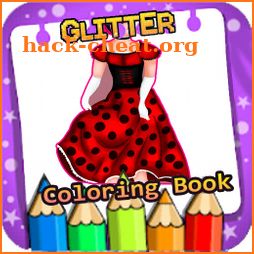 Coloring dress ladybug book glitter art icon