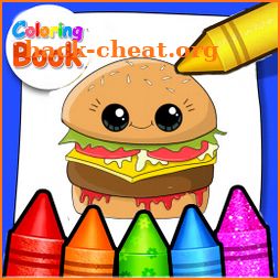 Coloring Food Burger and Pizza icon