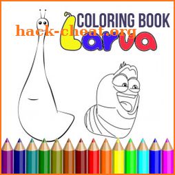 coloring larva cartoon icon